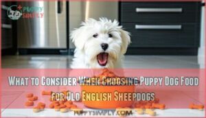 what to consider when choosing puppy dog food for old english sheepdogs