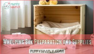 whelping box preparation and supplies