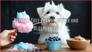 xylitol-free peanut butter and blueberries