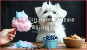 xylitol-free peanut butter and blueberries