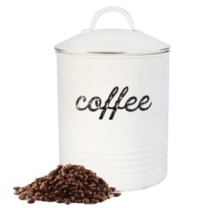 AuldHome Design Enamelware White Coffee B09PGQ5L5R