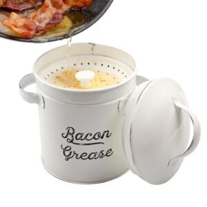 AuldHome Design Grease Container, White B07YYKSYBL