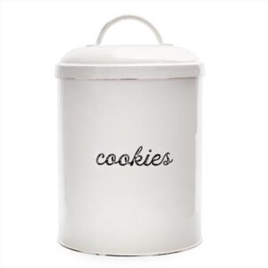 AuldHome Design White Enamelware Cookie B09BKBSHKC