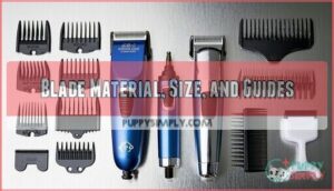 blade material, size, and guides
