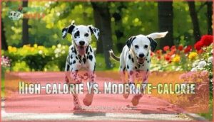 high-calorie vs. moderate-calorie