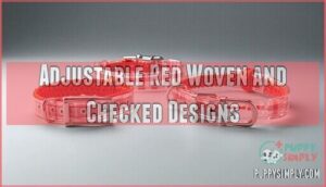 adjustable red woven and checked designs