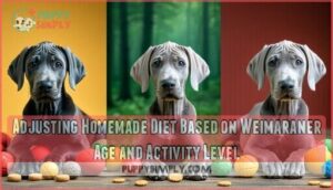 adjusting homemade diet based on weimaraner age and activity level