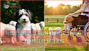 aussiedoodle vs goldendoodle: original purpose of breeding