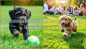 aussiedoodle vs goldendoodle: socialization and training requirements