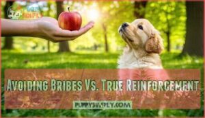 avoiding bribes vs. true reinforcement