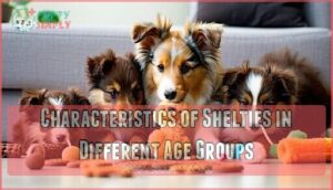 characteristics of shelties in different age groups