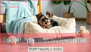 comfortable bedding and temperature