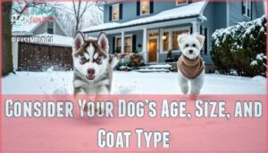 consider your dog’s age, size, and coat type