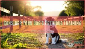 consider your dog's previous training