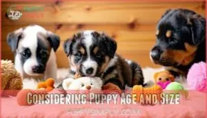considering puppy age and size