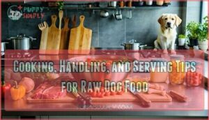 cooking, handling, and serving tips for raw dog food