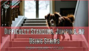 difficulty standing, jumping, or using stairs