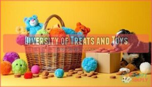 diversity of treats and toys