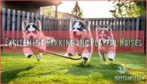 excitement barking and playful noises