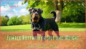 female rottweiler size and weight