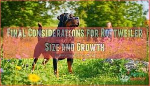 final considerations for rottweiler size and growth
