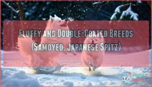 fluffy and double-coated breeds (samoyed, japanese spitz)