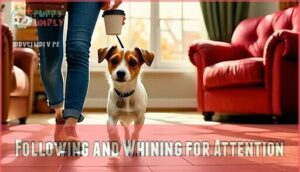 following and whining for attention