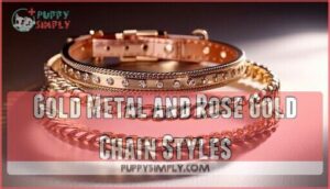 gold metal and rose gold chain styles