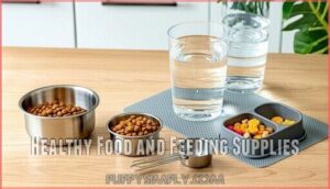 healthy food and feeding supplies