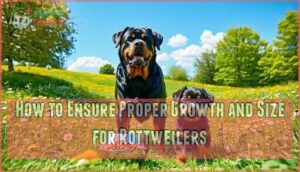 how to ensure proper growth and size for rottweilers