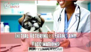 initial veterinary exams and vaccinations