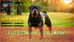 male rottweiler size and weight