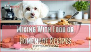 mixing with food or homemade recipes