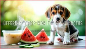 offering water-rich foods and broths