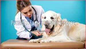 physical exam and stethoscope