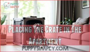 placing the crate in the apartment