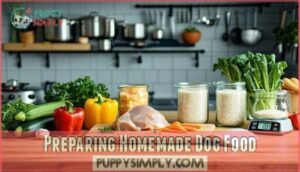 preparing homemade dog food