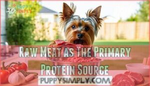 raw meat as the primary protein source
