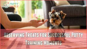 reserving treats for successful potty training moments