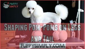 shaping pom-poms on legs and tail