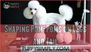 shaping pom-poms on legs and tail