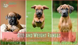 size and weight ranges