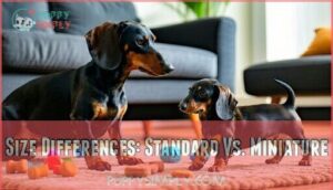 size differences: standard vs. miniature