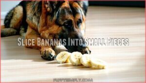 slice bananas into small pieces