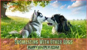 socializing with other dogs