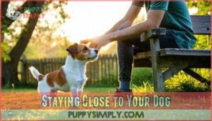 staying close to your dog