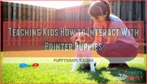 teaching kids how to interact with pointer puppies