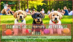 training, socialization, and exercise needs