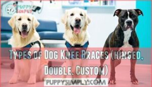 types of dog knee braces (hinged, double, custom)