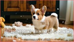 typical shedding timeline (6-12 months)